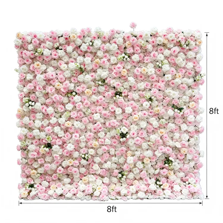 8x8ft pink flower wall dimensions size chart 2.4m