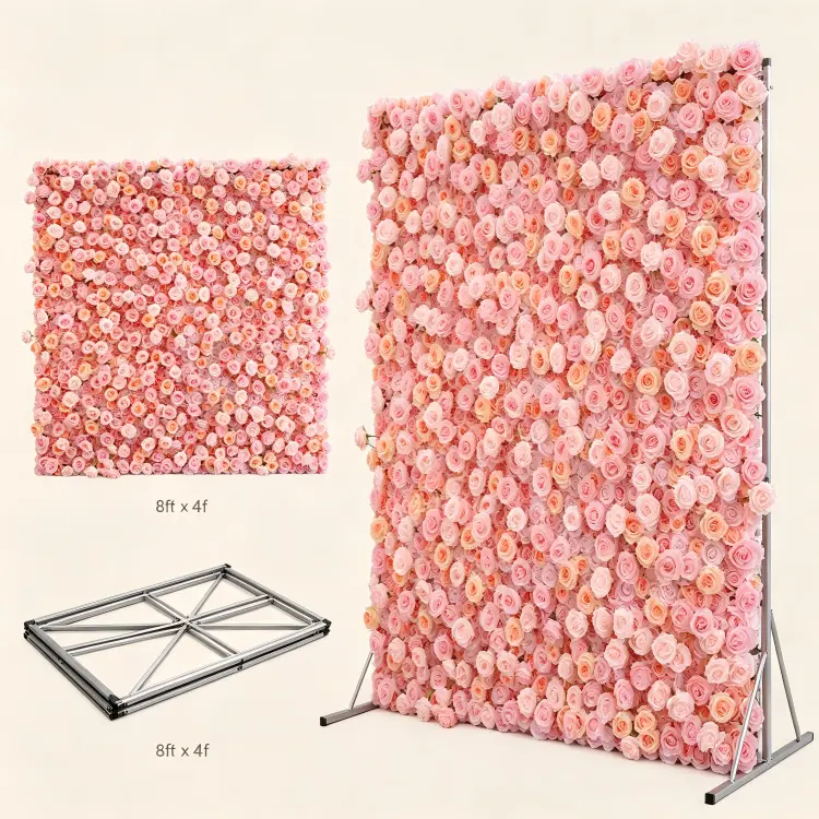 roll up flower wall zipper expansion system connect multiple panels