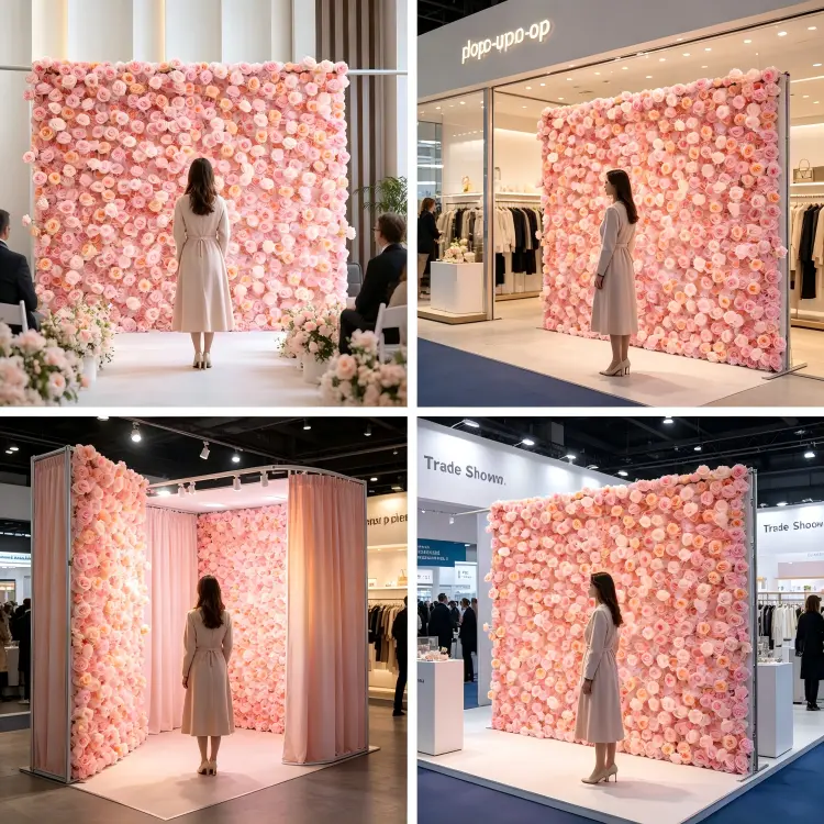 pink rose flower wall four applications wedding bridal shower baby shower photo booth