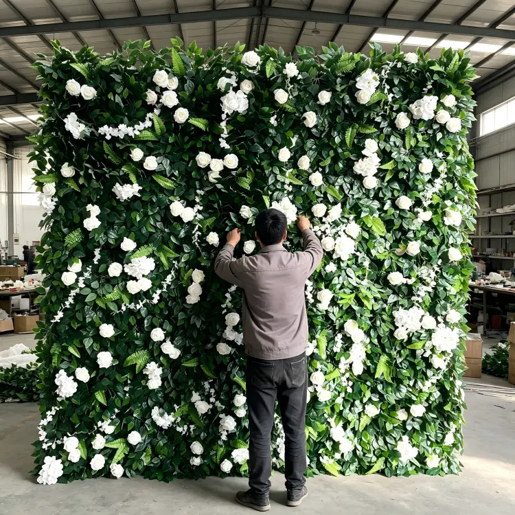 handmade artificial greenery flower wall craftsmanship quality