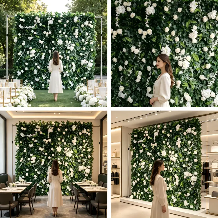 greenery flower wall four applications wedding corporate restaurant retail