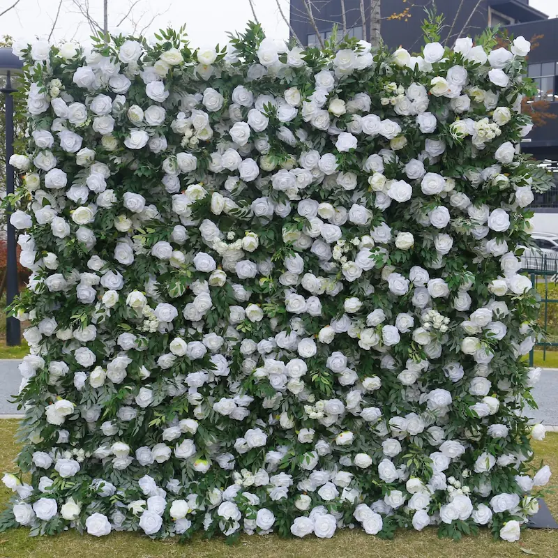 white green flower wall panel