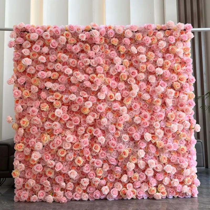 Pink Mixed Rose Flower Wall Panel – Wedding Party Decoration Wall