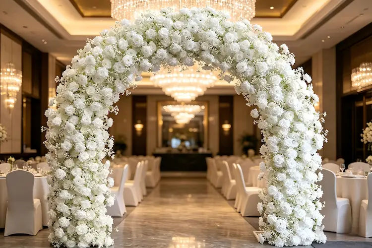 luxury-white-flower-arch-high-end-wedding-ceremony