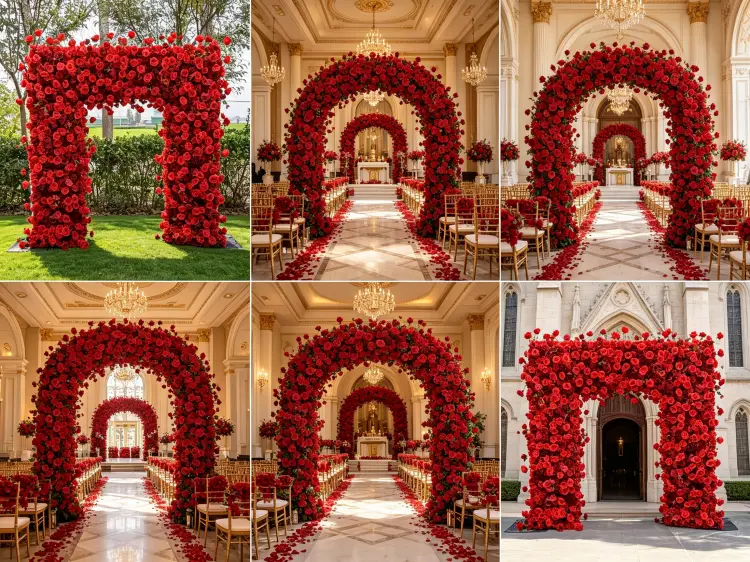 Global Wedding Event Flower Arch Projects Portfolio Cases Worldwide Artificial Flower Arch