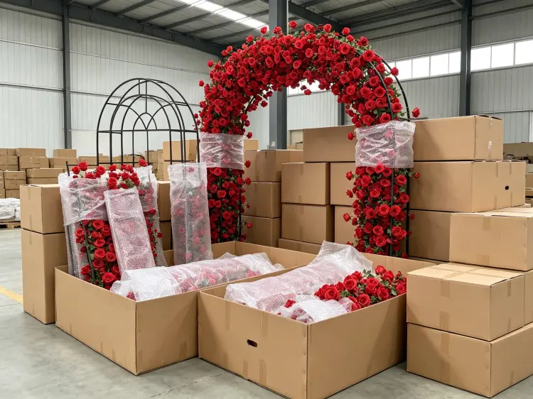 Flower Arch Disassembled Flat Packaging Carton Box Shipping Protection for Bulk Wholesale Orders