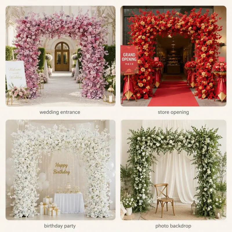 Pink Wedding Arch – 8ft Pink Rose Flower Arch