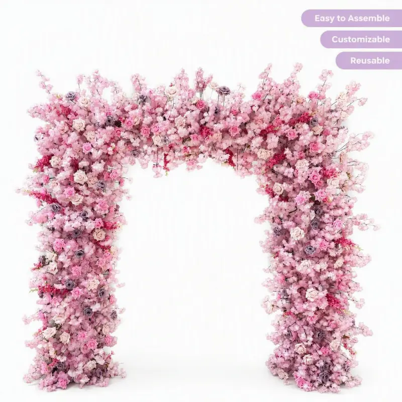 Pink Wedding Arch – 8ft Pink Rose Flower Arch