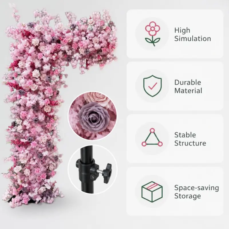 Pink Wedding Arch – 8ft Pink Rose Flower Arch
