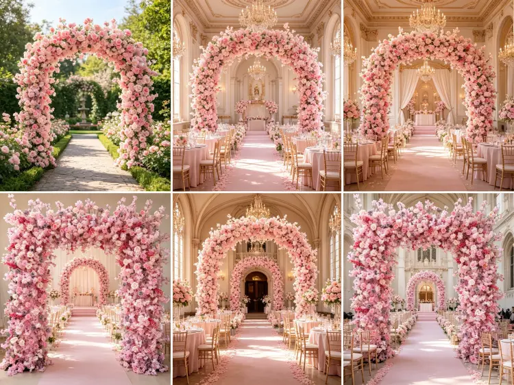 Global Wedding Event Flower Arch Projects Portfolio Cases Worldwide Artificial Flower Arch