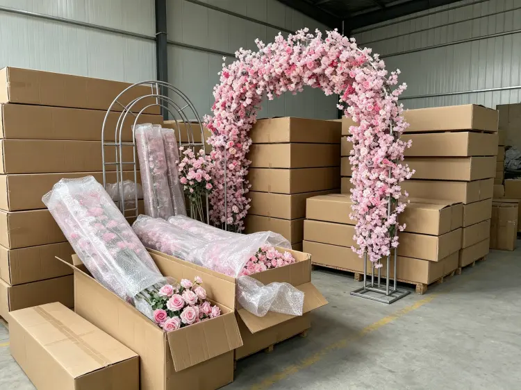 Flower Arch Disassembled Flat Packaging Carton Box Shipping Protection for Bulk Wholesale Orders