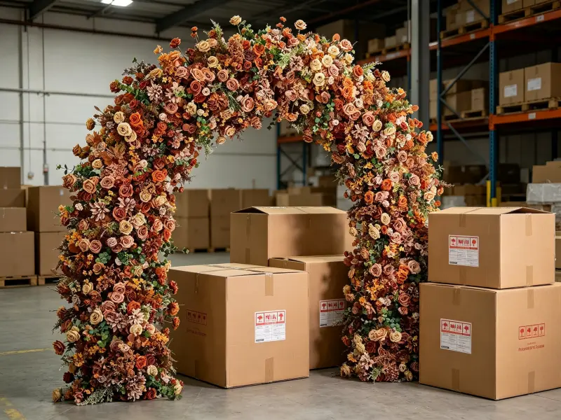 Flower Arch Disassembled Flat Packaging Carton Box Shipping Protection for Bulk Wholesale Orders