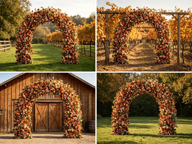 Outdoor Wedding Arch in Multiple Settings Garden Ceremony Vineyard Barn Photo Booth