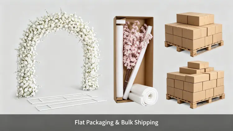White Flower Arch Flat Packaging Carton and Bulk Shipping Pallet