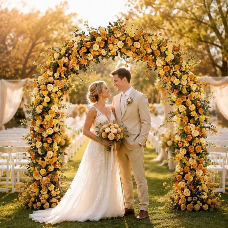 Rose Gold Flower Arch – Rose Gold Wedding Arch