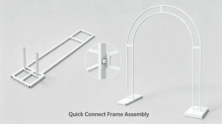 Flower Arch Metal Frame Quick Connect Assembly and Flat Disassembly