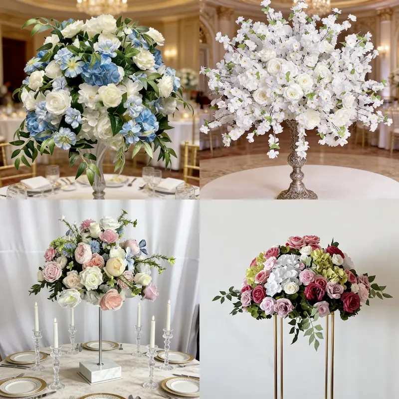 Flower Ball – Artificial Flower Ball Centerpiece for Wedding（Lush Silk Flower Ball for Tables, Hanging & Displays）