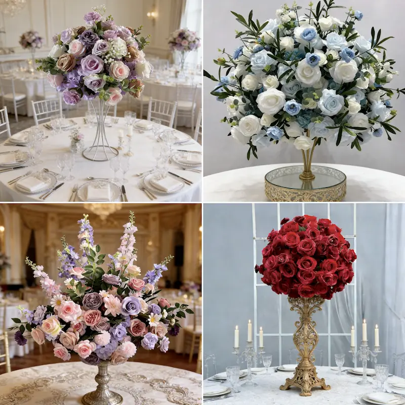 Wedding Flower Arrangements – Artificial Silk Flower Ball（Premium Silk Floral Decor for Wedding Ceremony & Reception）