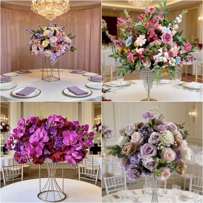 Flower Ball – Artificial Flower Ball Centerpiece for Wedding（Lush Silk Flower Ball for Tables, Hanging & Displays）