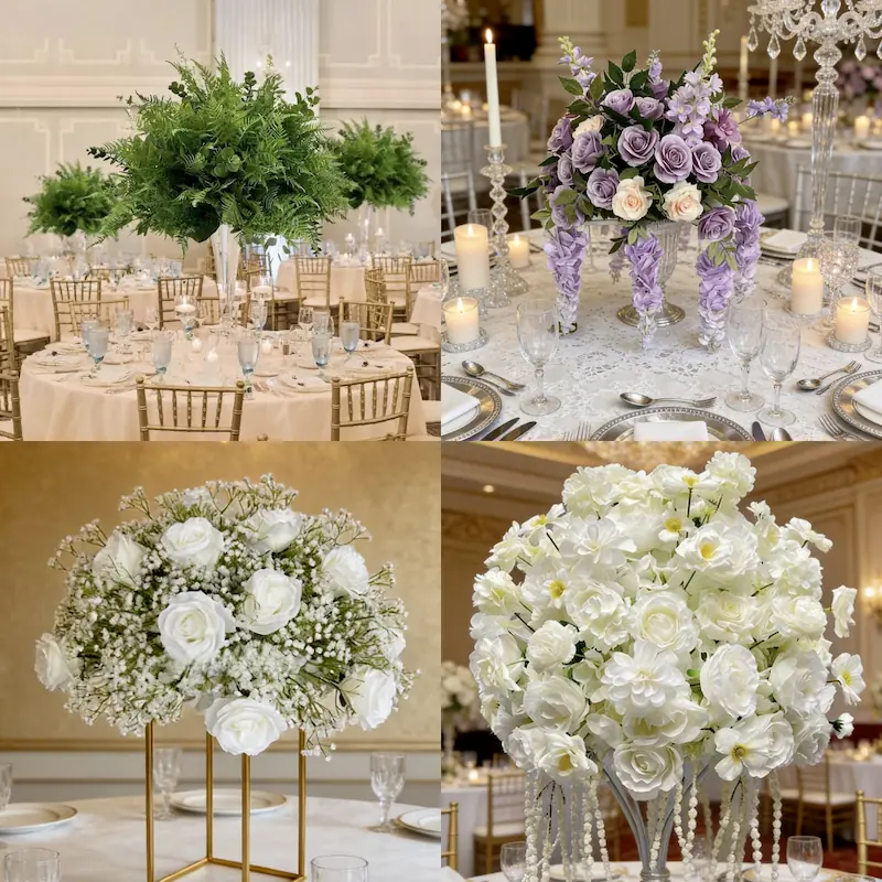 Flower Ball – Artificial Flower Ball Centerpiece for Wedding（Lush Silk Flower Ball for Tables, Hanging & Displays）