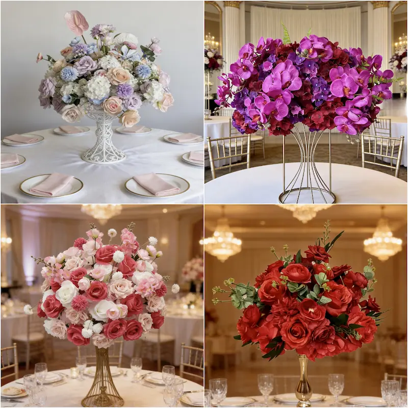 Wedding Flower Arrangements – Artificial Silk Flower Ball（Premium Silk Floral Decor for Wedding Ceremony & Reception）