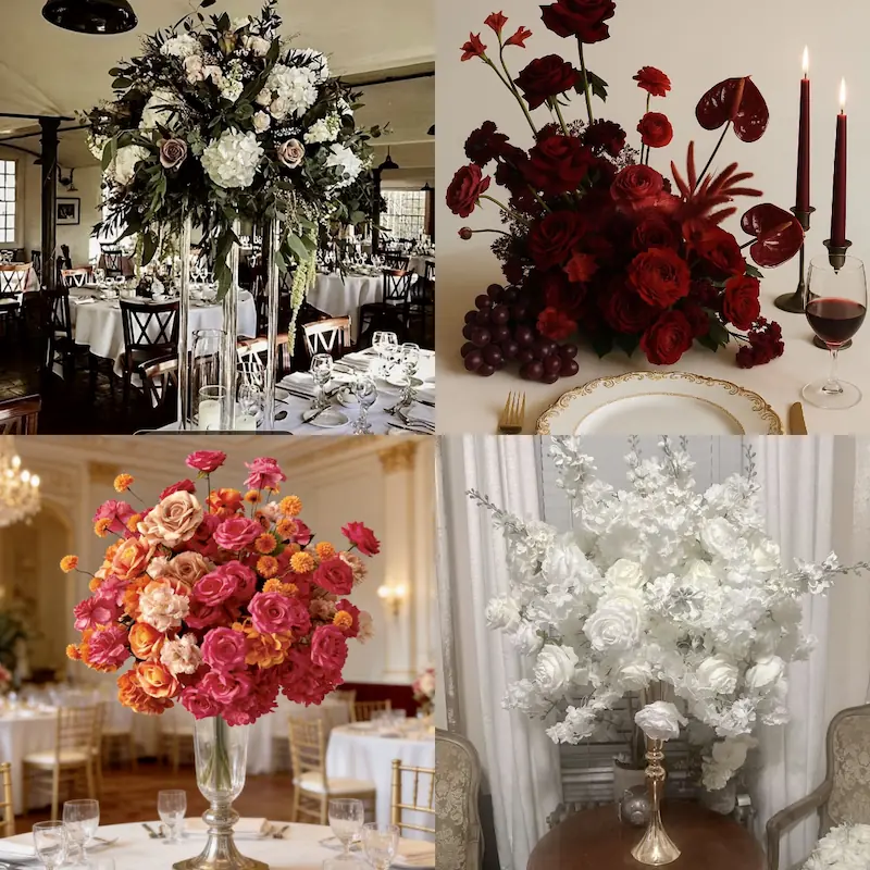 Flower Ball – Artificial Flower Ball Centerpiece for Wedding（Lush Silk Flower Ball for Tables, Hanging & Displays）