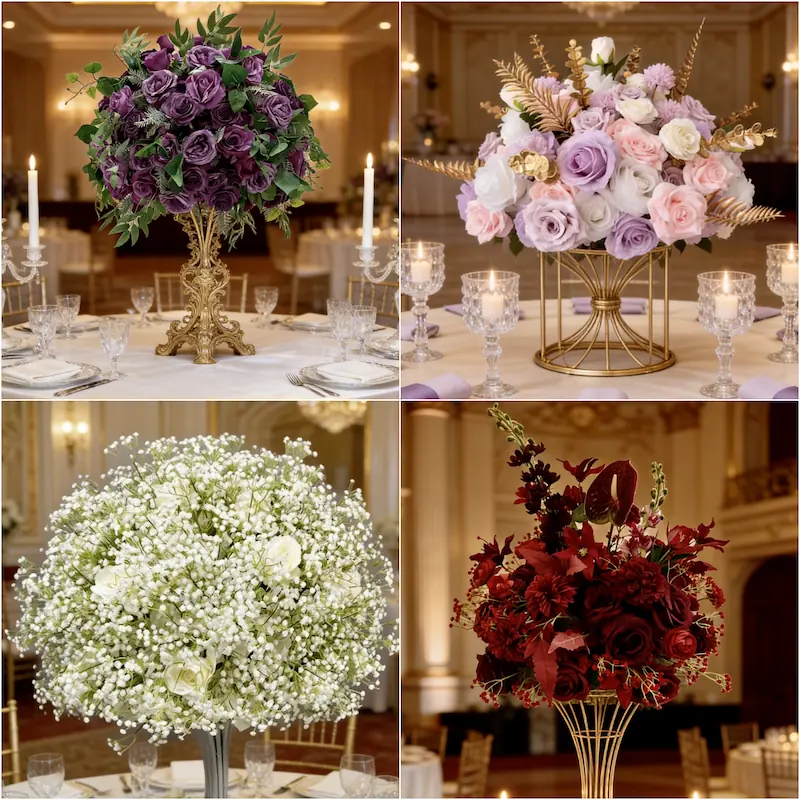 Wedding Flower Arrangements – Artificial Silk Flower Ball（Premium Silk Floral Decor for Wedding Ceremony & Reception）