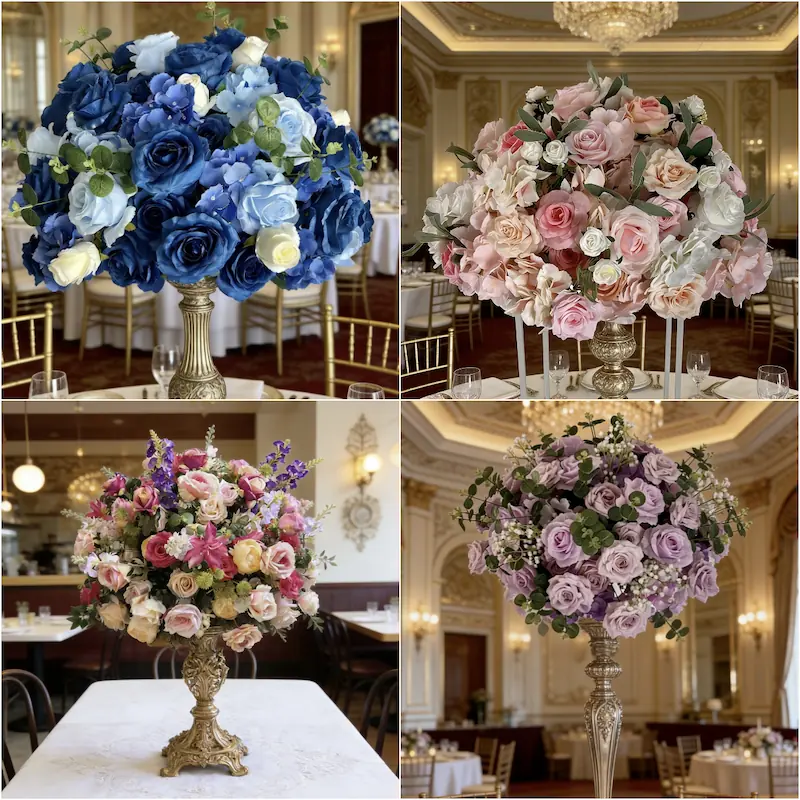 Wedding Flower Arrangements – Artificial Silk Flower Ball（Premium Silk Floral Decor for Wedding Ceremony & Reception）