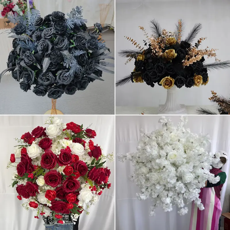 Wedding Flower Arrangements – Artificial Silk Flower Ball（Premium Silk Floral Decor for Wedding Ceremony & Reception）