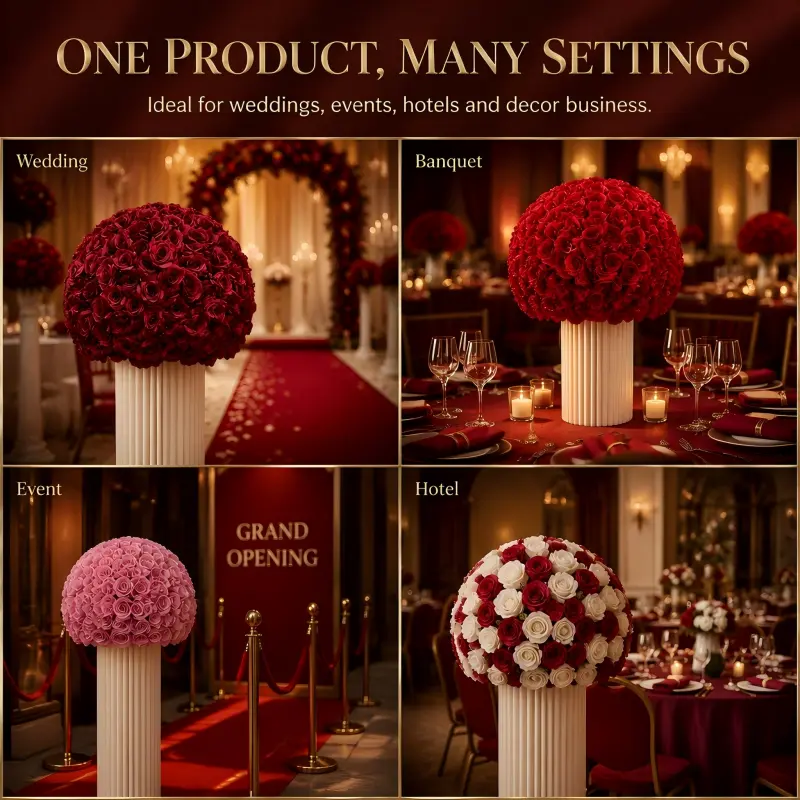 Artificial Silk Flower Ball – Wedding Centerpiece Decoration