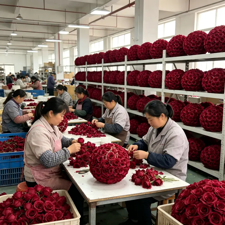 artificial-rose-factory-production-line