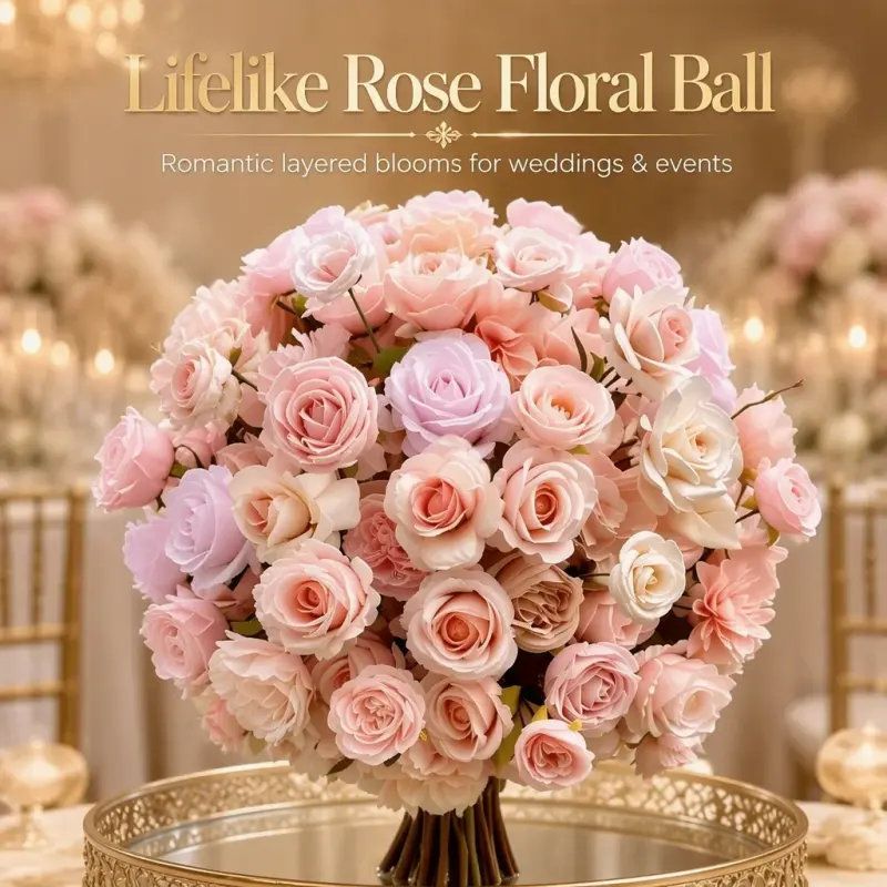 Pink Flower Ball – Artificial Pink Rose Flower Ball