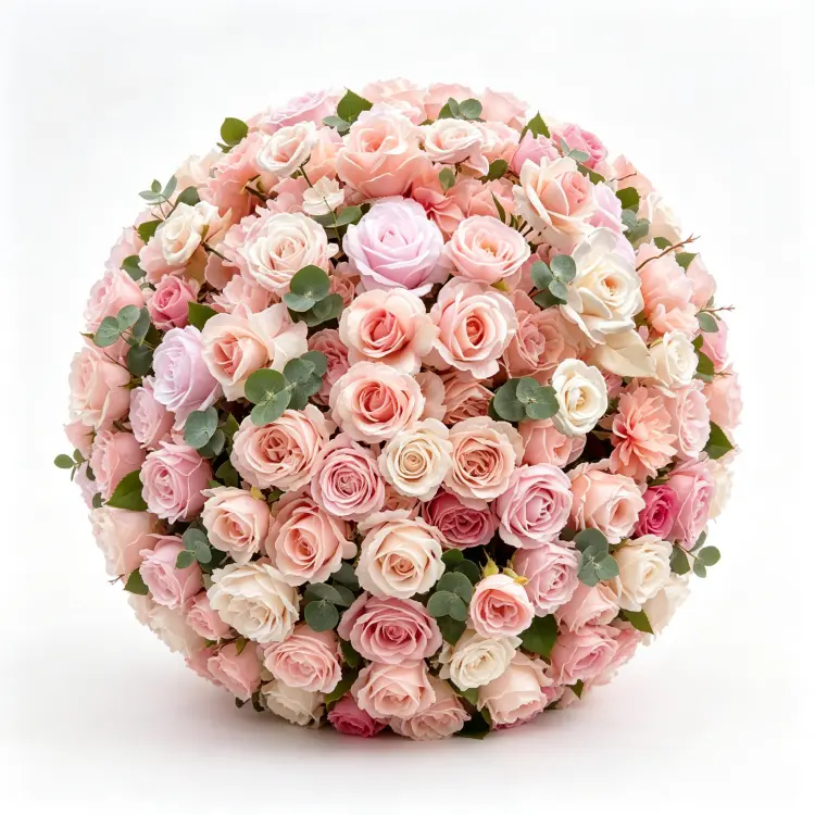 pink-rose-flower-ball-front-view