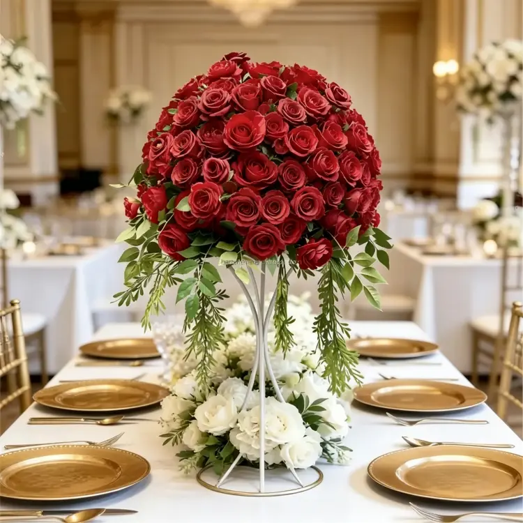 red-rose-flower-ball-centerpiece-wedding-stand