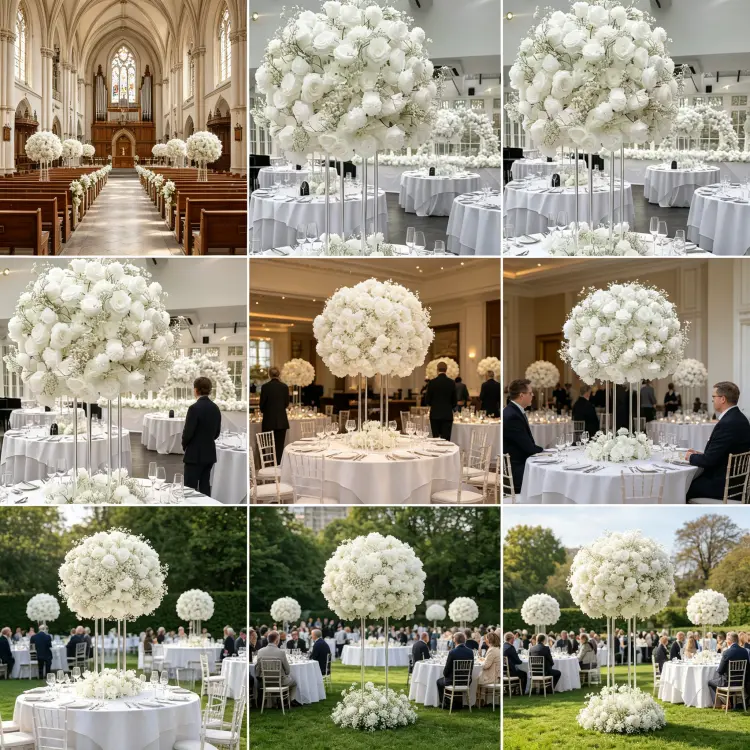 Global Wedding Event Flower Projects Portfolio Cases Worldwide Artificial Flower Ball