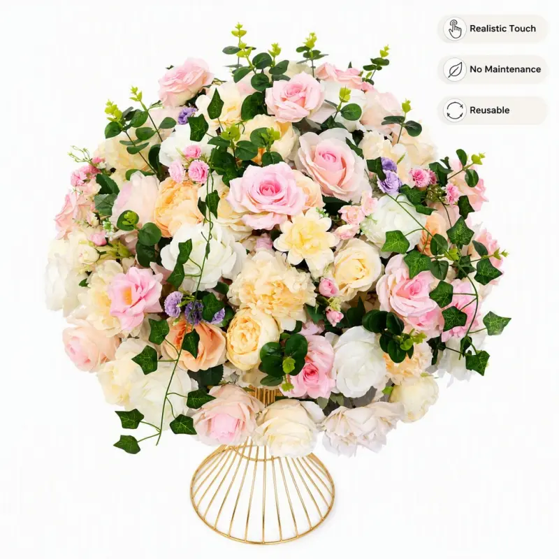 Silk Flower Ball – Artificial Silk Rose Flower Ball Centerpiece