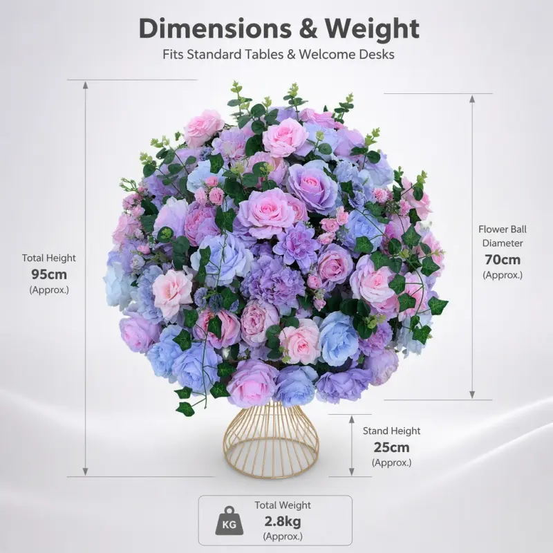 Silk Flower Ball – Artificial Silk Rose Flower Ball Centerpiece