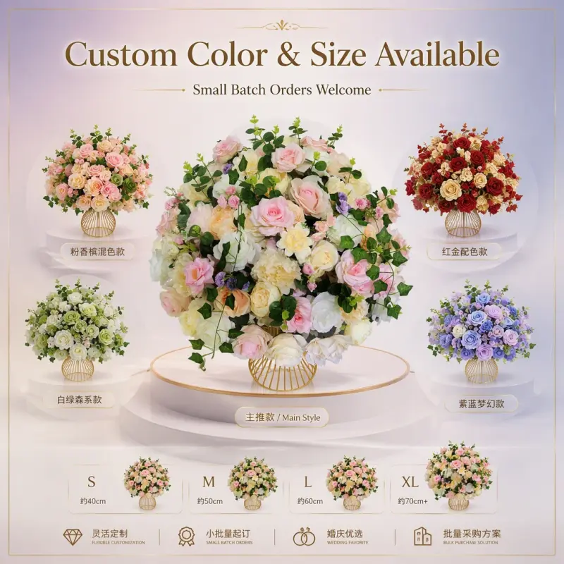 Silk Flower Ball – Artificial Silk Rose Flower Ball Centerpiece