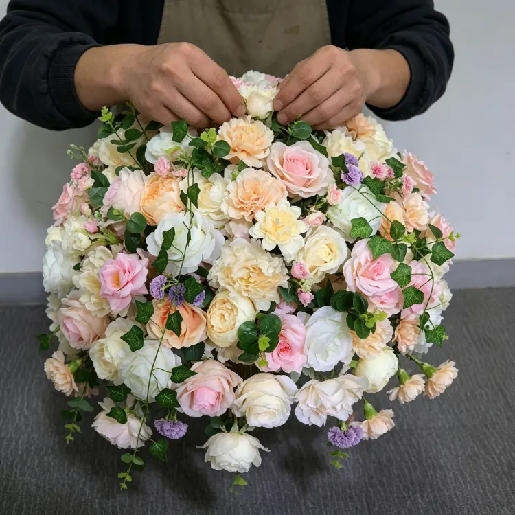 Artisan Handcrafting Artificial Flower Ball Detail Process Handmade Quality