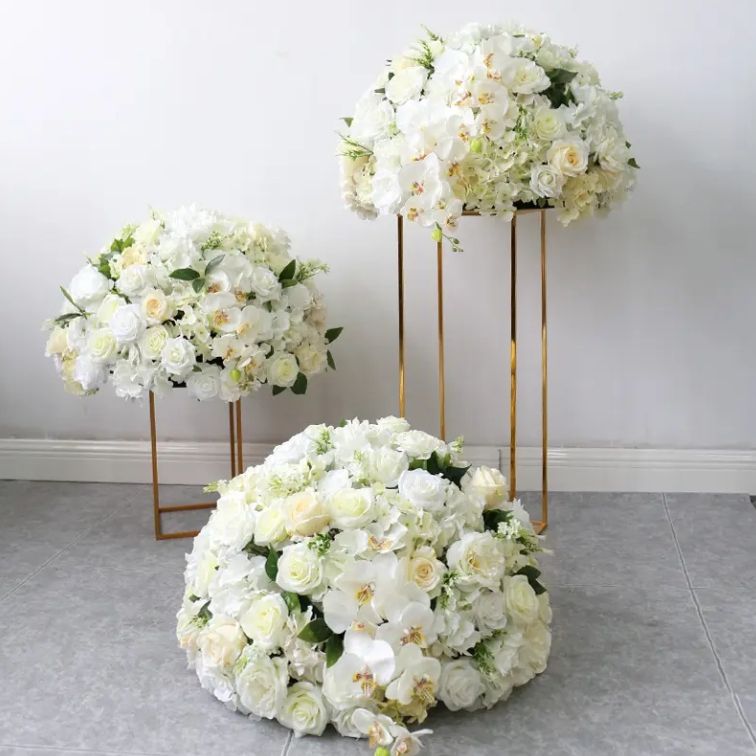 White Rose Flower Ball Centerpiece
