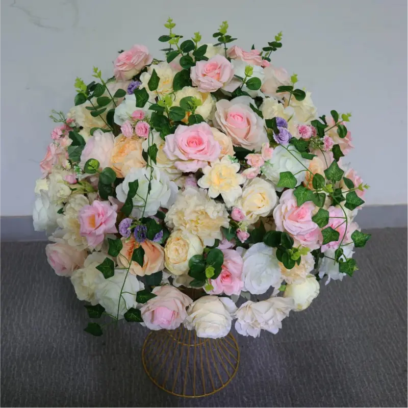 Silk Flower Ball – Artificial Silk Rose Flower Ball Centerpiece