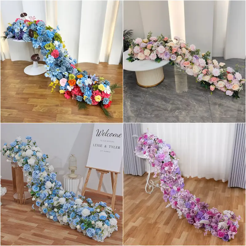 Flower Runner – Artificial Flower Runner for Wedding Aisle（Lush Aisle Runner for Wedding Ceremonies & Receptions）