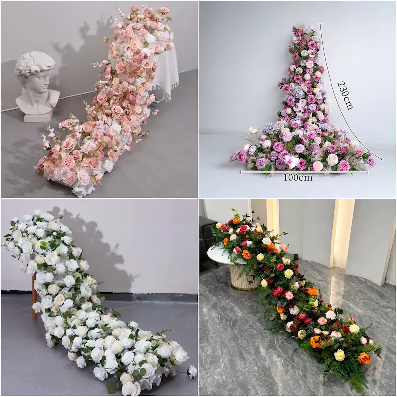 Flower Runner – Artificial Flower Runner for Wedding Aisle（Lush Aisle Runner for Wedding Ceremonies & Receptions）
