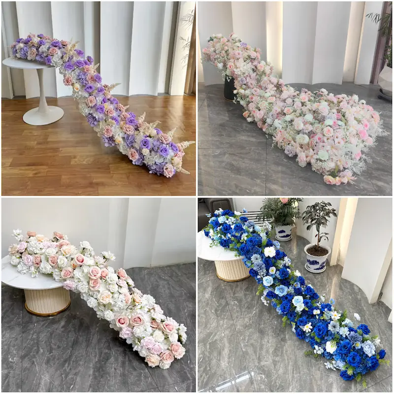 Flower Runner – Artificial Flower Runner for Wedding Aisle（Lush Aisle Runner for Wedding Ceremonies & Receptions）