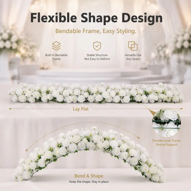 Faux Flower Runner – Faux Silk Aisle Flower Runner