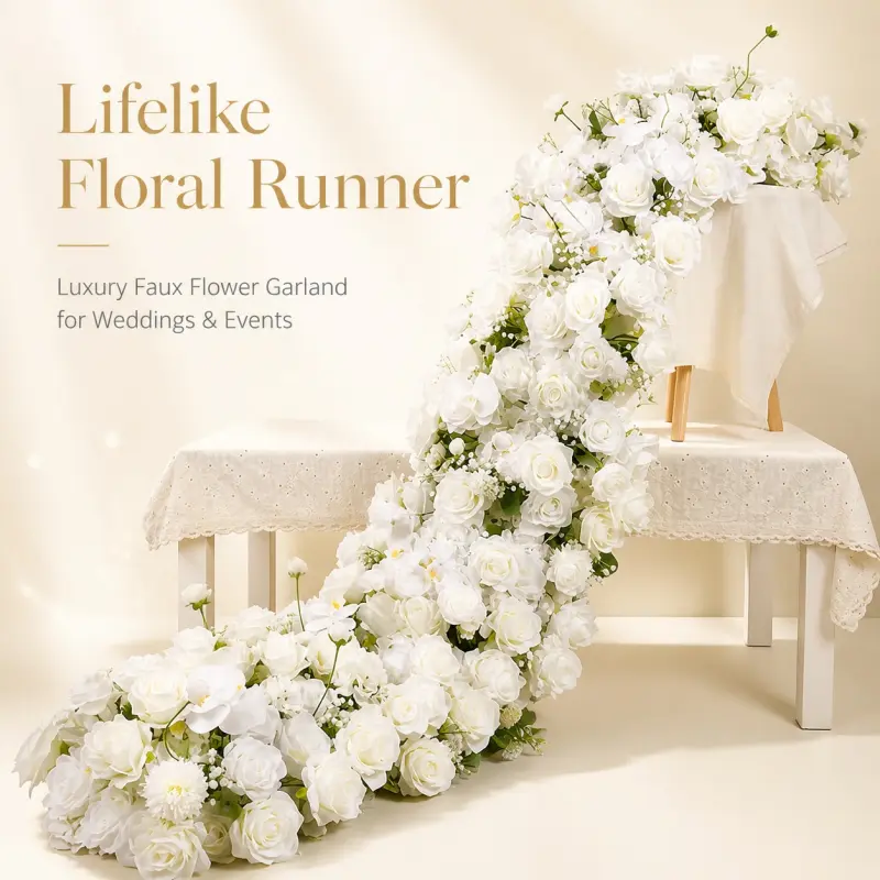 Faux Flower Runner – Faux Silk Aisle Flower Runner