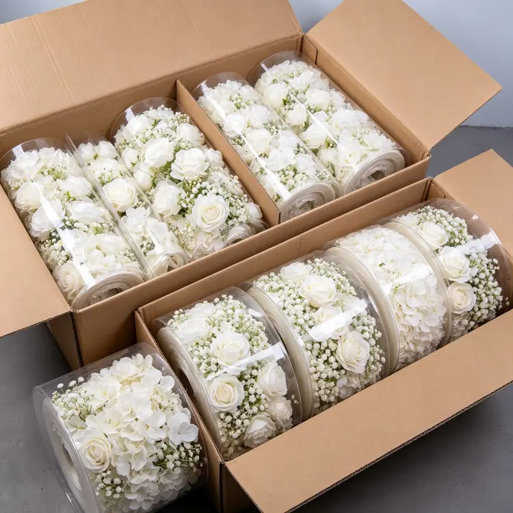 Artificial Flower Runner Rolled Packaging Carton Box Shipping Protection for Bulk Wholesale Orders