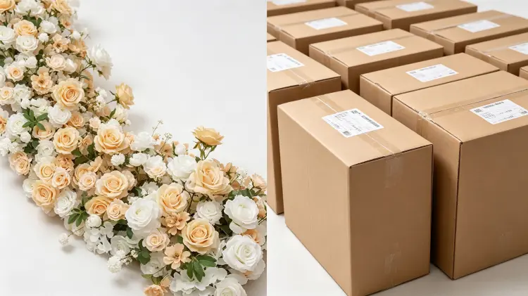 Artificial Flower Runner Rolled Packaging Carton Box Shipping Protection for Bulk Wholesale Orders
