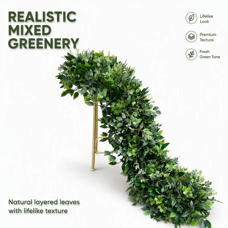 Greenery Flower Runner – Eucalyptus & Ivy Artificial Greenery Aisle Runner