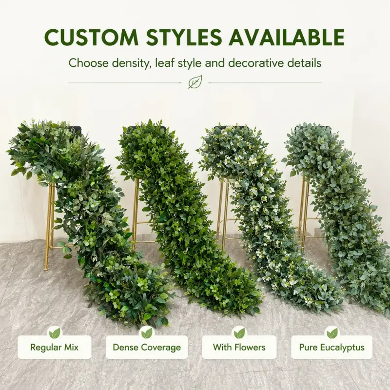 Greenery Flower Runner – Eucalyptus & Ivy Artificial Greenery Aisle Runner